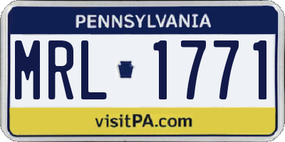 PA license plate MRL1771