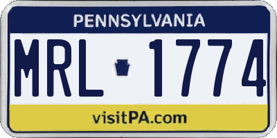 PA license plate MRL1774