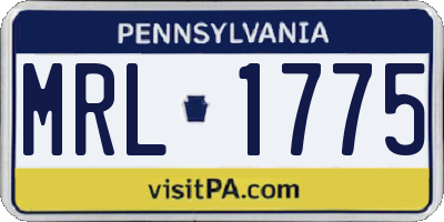 PA license plate MRL1775