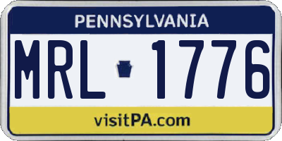 PA license plate MRL1776