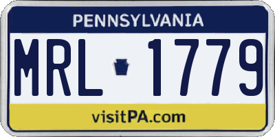 PA license plate MRL1779