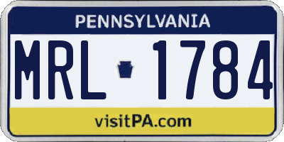 PA license plate MRL1784