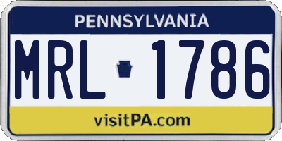 PA license plate MRL1786