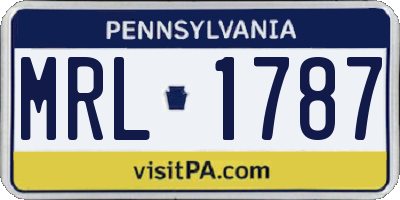 PA license plate MRL1787