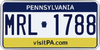PA license plate MRL1788