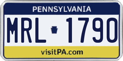 PA license plate MRL1790