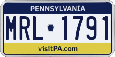 PA license plate MRL1791