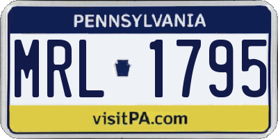 PA license plate MRL1795