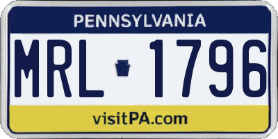 PA license plate MRL1796