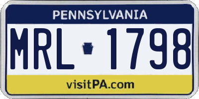 PA license plate MRL1798