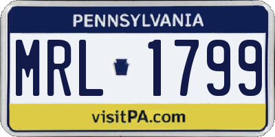 PA license plate MRL1799