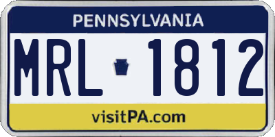 PA license plate MRL1812