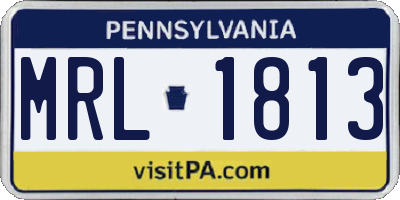 PA license plate MRL1813