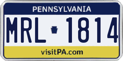 PA license plate MRL1814