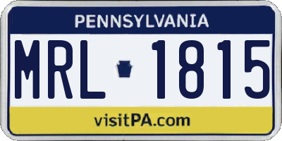 PA license plate MRL1815