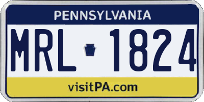 PA license plate MRL1824