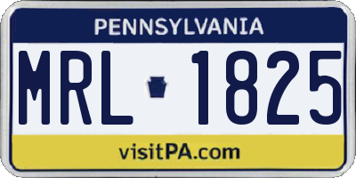 PA license plate MRL1825