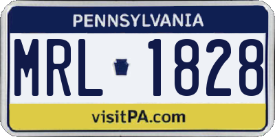 PA license plate MRL1828