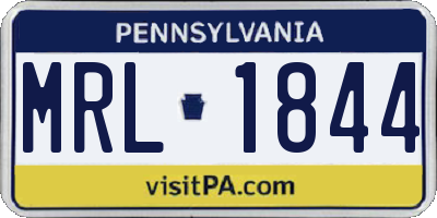 PA license plate MRL1844