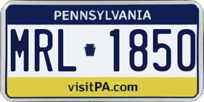 PA license plate MRL1850