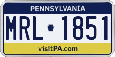 PA license plate MRL1851