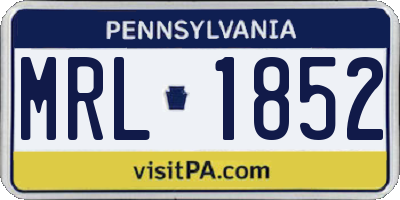 PA license plate MRL1852
