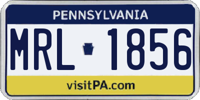 PA license plate MRL1856