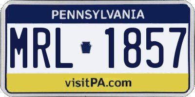 PA license plate MRL1857