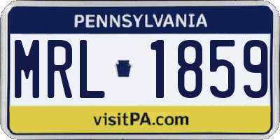 PA license plate MRL1859