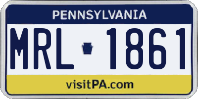 PA license plate MRL1861