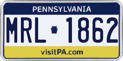 PA license plate MRL1862
