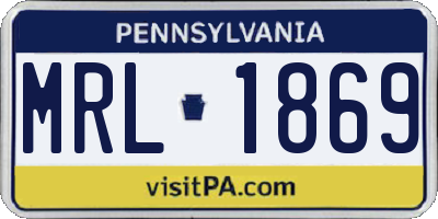 PA license plate MRL1869