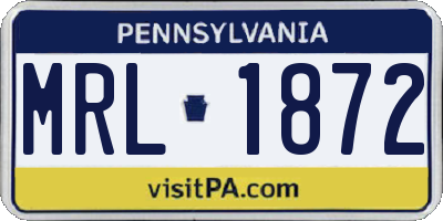PA license plate MRL1872