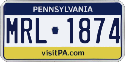 PA license plate MRL1874