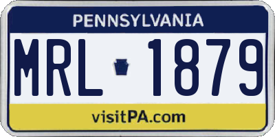 PA license plate MRL1879