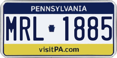 PA license plate MRL1885