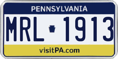 PA license plate MRL1913