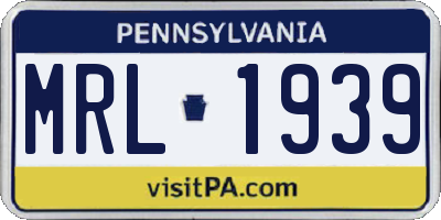 PA license plate MRL1939