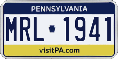 PA license plate MRL1941