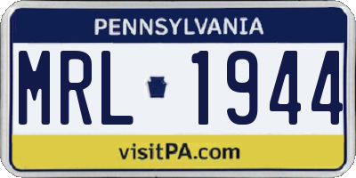 PA license plate MRL1944