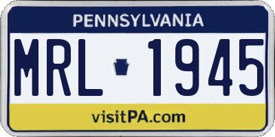 PA license plate MRL1945