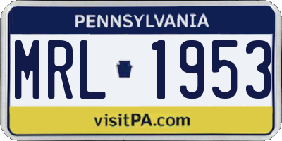 PA license plate MRL1953