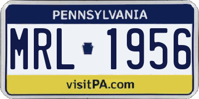 PA license plate MRL1956