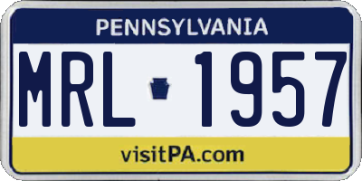 PA license plate MRL1957
