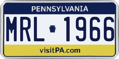 PA license plate MRL1966