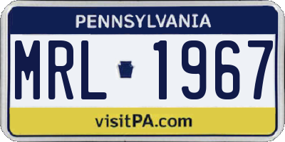 PA license plate MRL1967