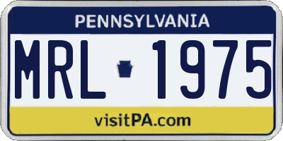 PA license plate MRL1975