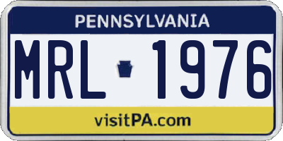 PA license plate MRL1976