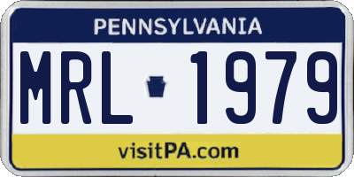 PA license plate MRL1979