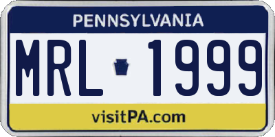PA license plate MRL1999